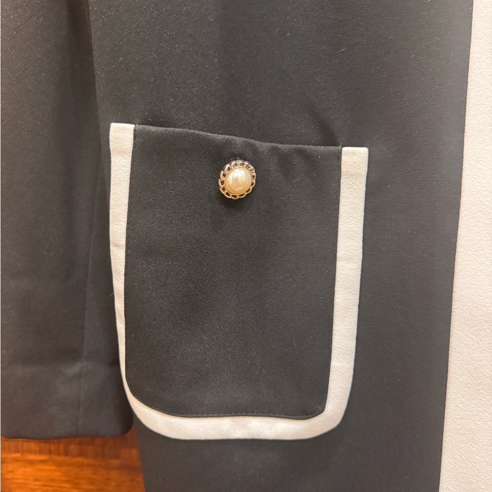 Karl Lagerfeld Black Jacket with White Trim NWT - Picture 2 of 5